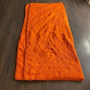 Brooklinen Quilted Comforter Blanket Orange Cotton Gauze‎ Lightweight Twin/Full